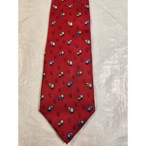 BEAUFORT Tie Rack Mens Silk Necktie Hot Air Balloon Red Made in Italy